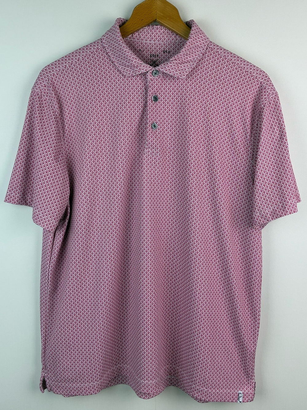 Kenneth Cole Golf Performance Polo Shirt Martini Glass print size Medium